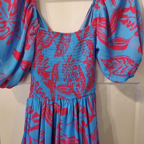 Flying Tomato Floral Print Stretch Smock Back Dress-Sz Small - Picture 4 of 9